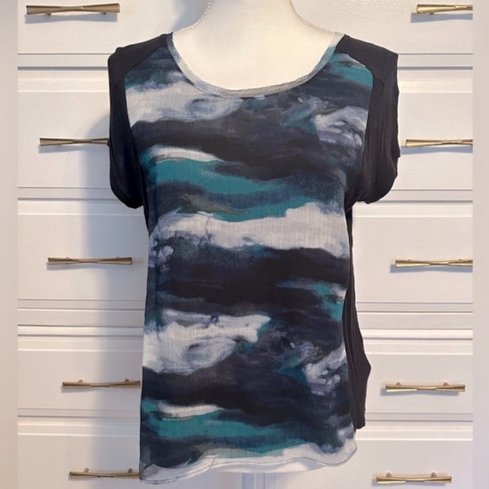 Simply Vera | Vera Wang Women’s Modern Chiffon Short Sleeve Tee - Size MP